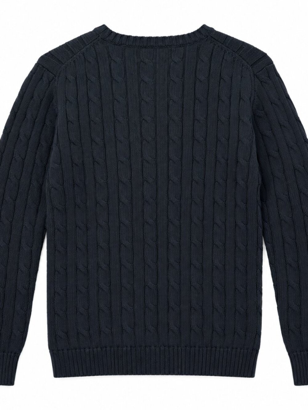 Polo Ralph Lauren Cable Knit Cotton Sweater Dark Green Red Pony - Picture 9 of 10